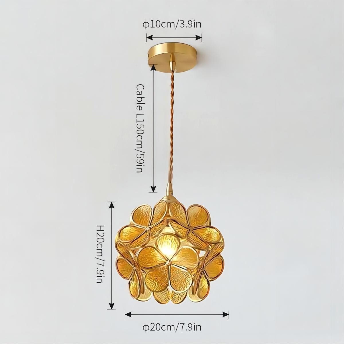 Romantische handgeblazen glazen bloemblad hanglamp HL47
