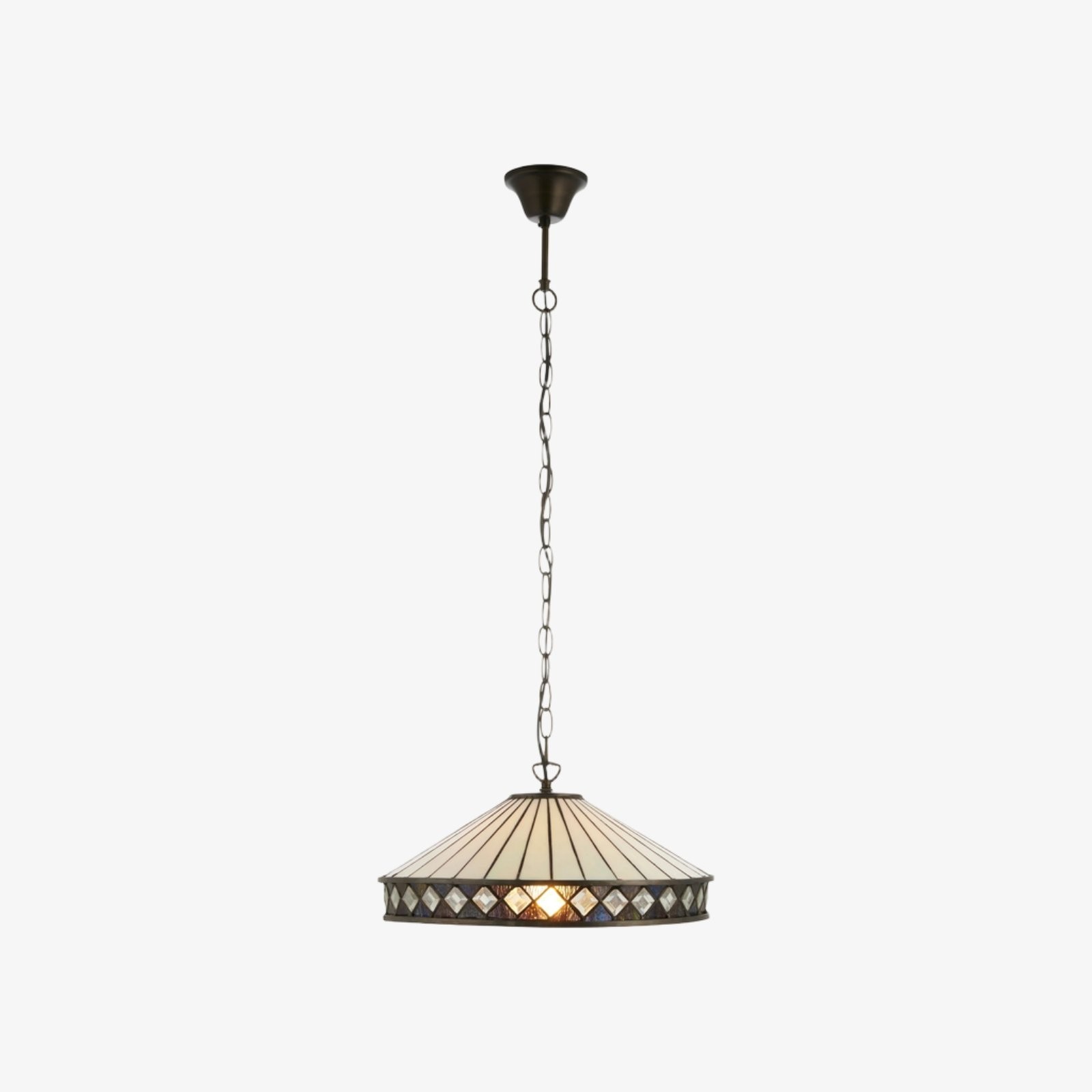 TF Fargo hanglamp - Verlichting in Tiffany-stijl met een Art Deco kap en verstelbare ketting HL2165