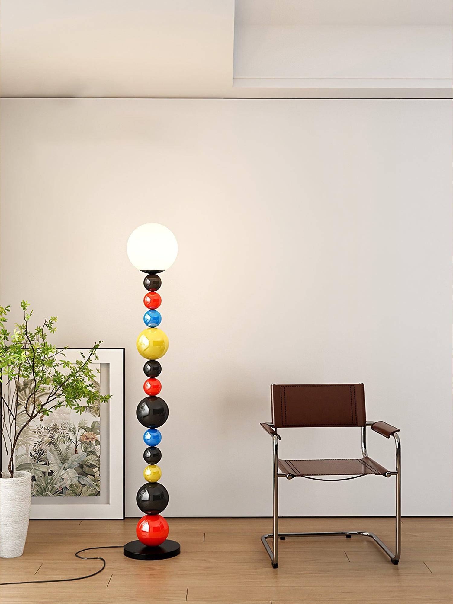 Kleurrijke ronde bol vloerlamp HL485