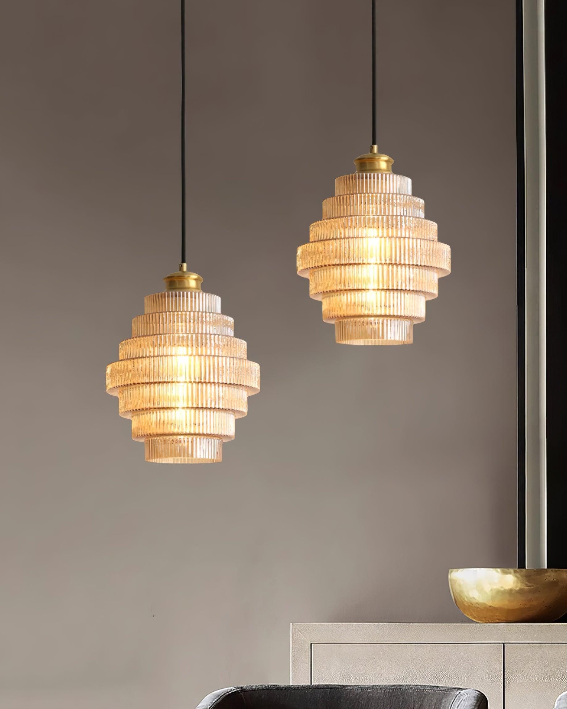 Moderne Creatieve Hanglamp van Geplooid Glas - Flesvormige Hanglamp voor de Eetkamer HL615