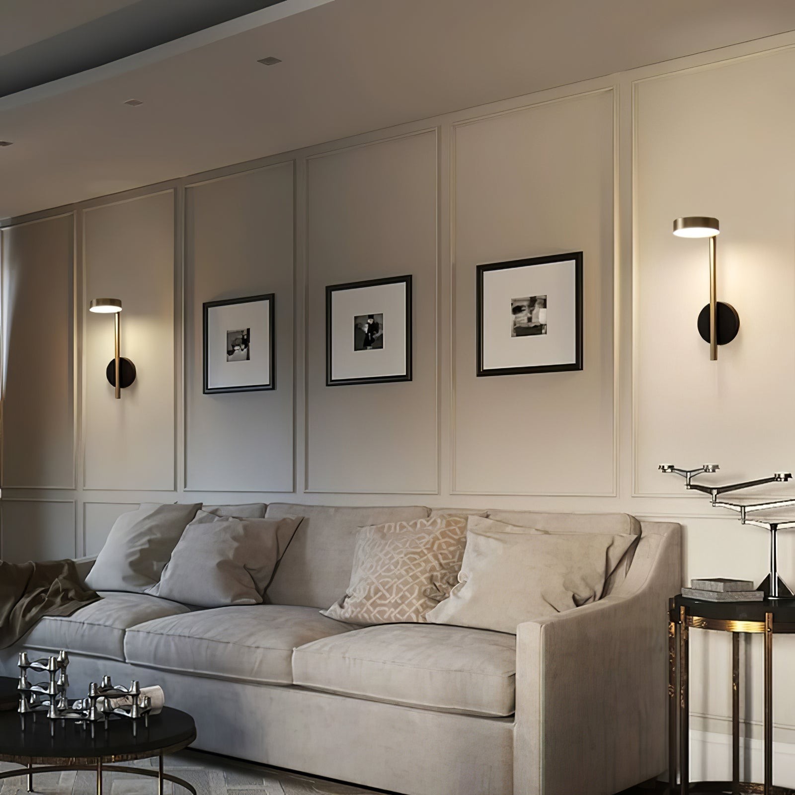 Italiaanse eenvoudige ronde metalen wandlamp HL453