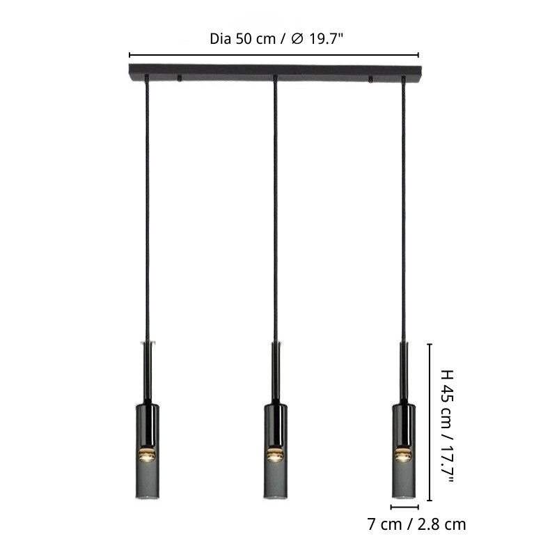 Moderne cilindrische glazen hanglamp HL961