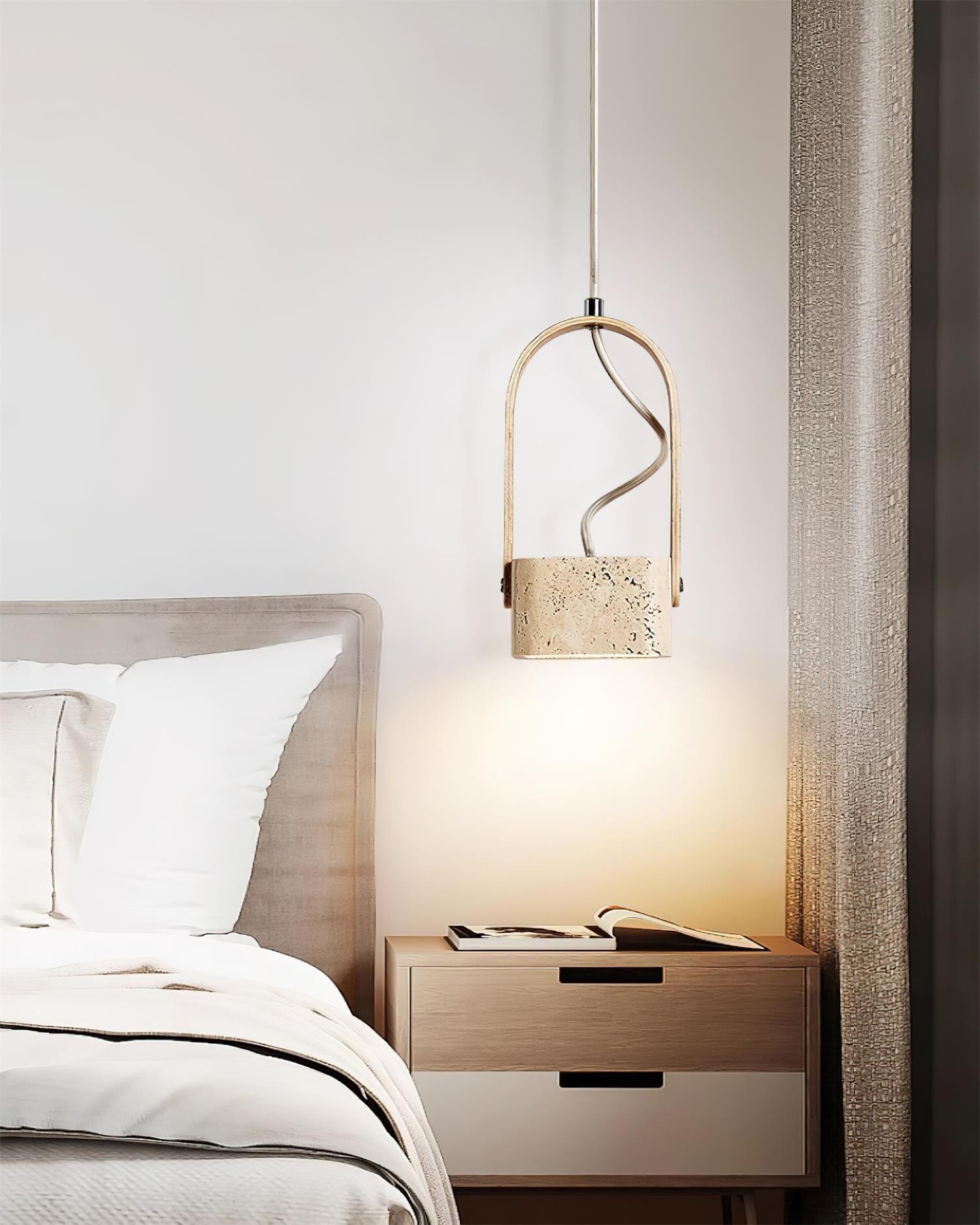 Geometrische gele travertijn hanglamp HL575