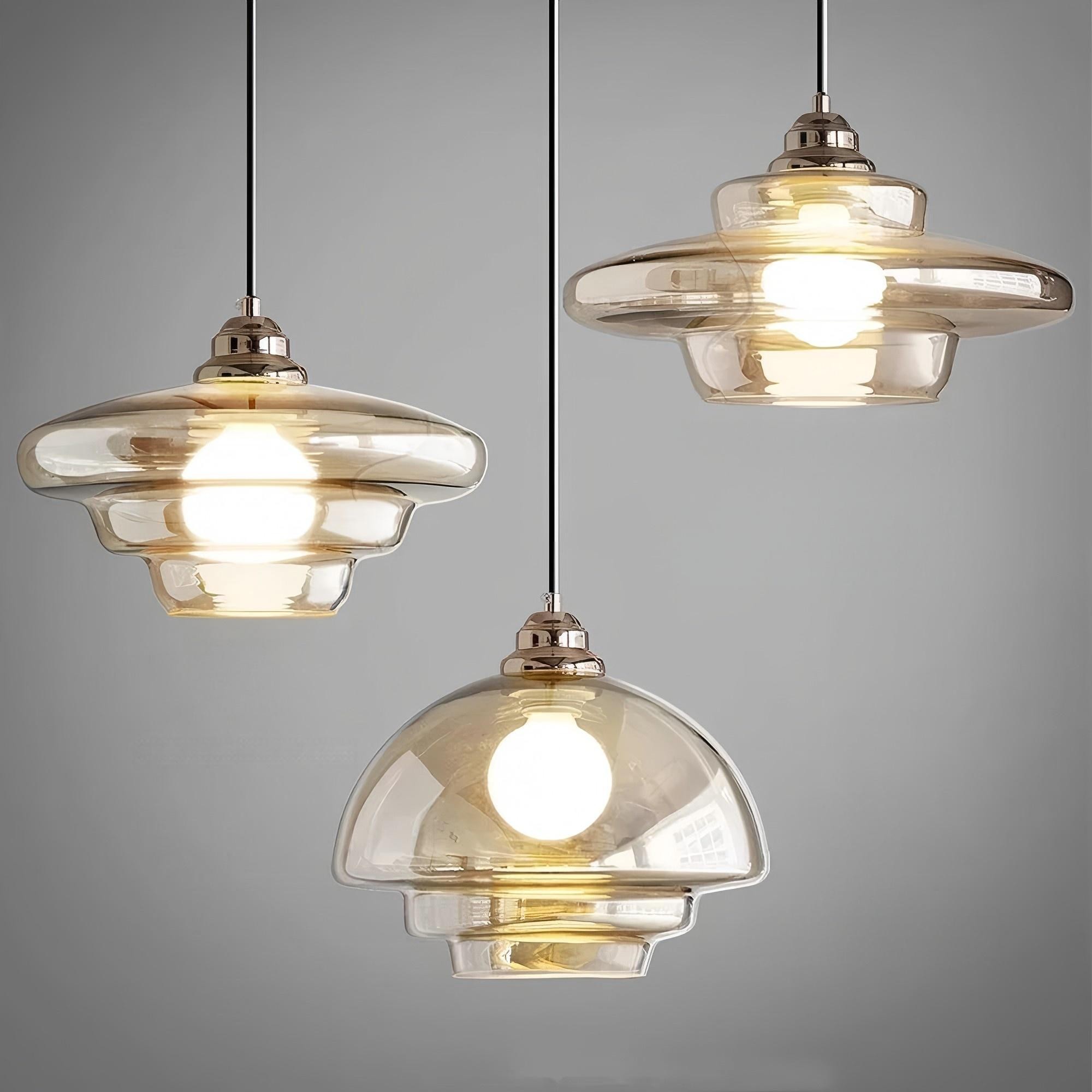 Art Deco Glazen Hanglamp - Elegante Sculpturale Hanglamp Voor Eetkamer en Keuken HL190