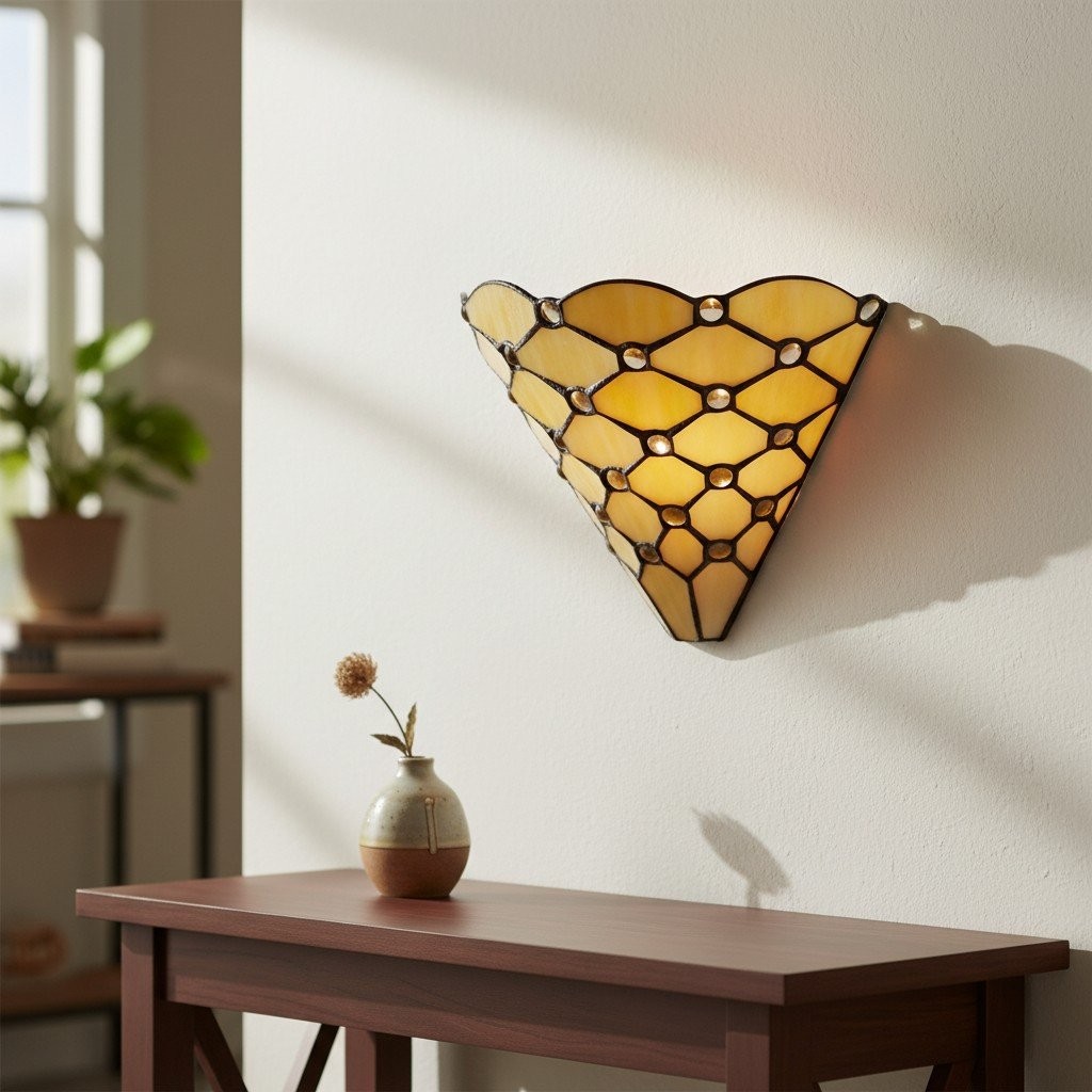 TF Pearl Elegante Glazen Wandlamp - Wandlamp voor Woonkamer, Slaapkamer of Hal HL2018