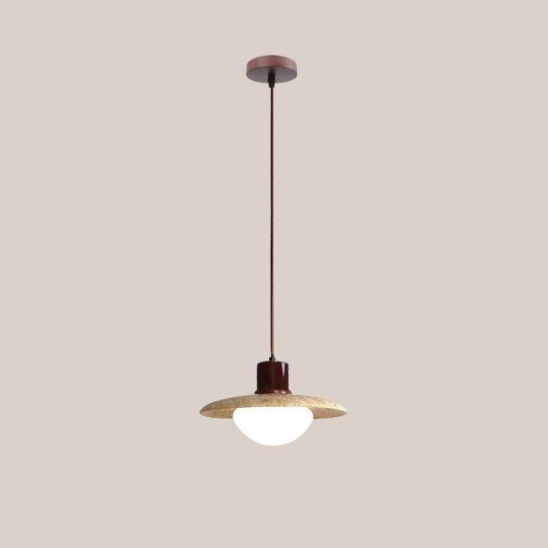 Traditionele Japanse Travertijn Houten Hanglamp HL869