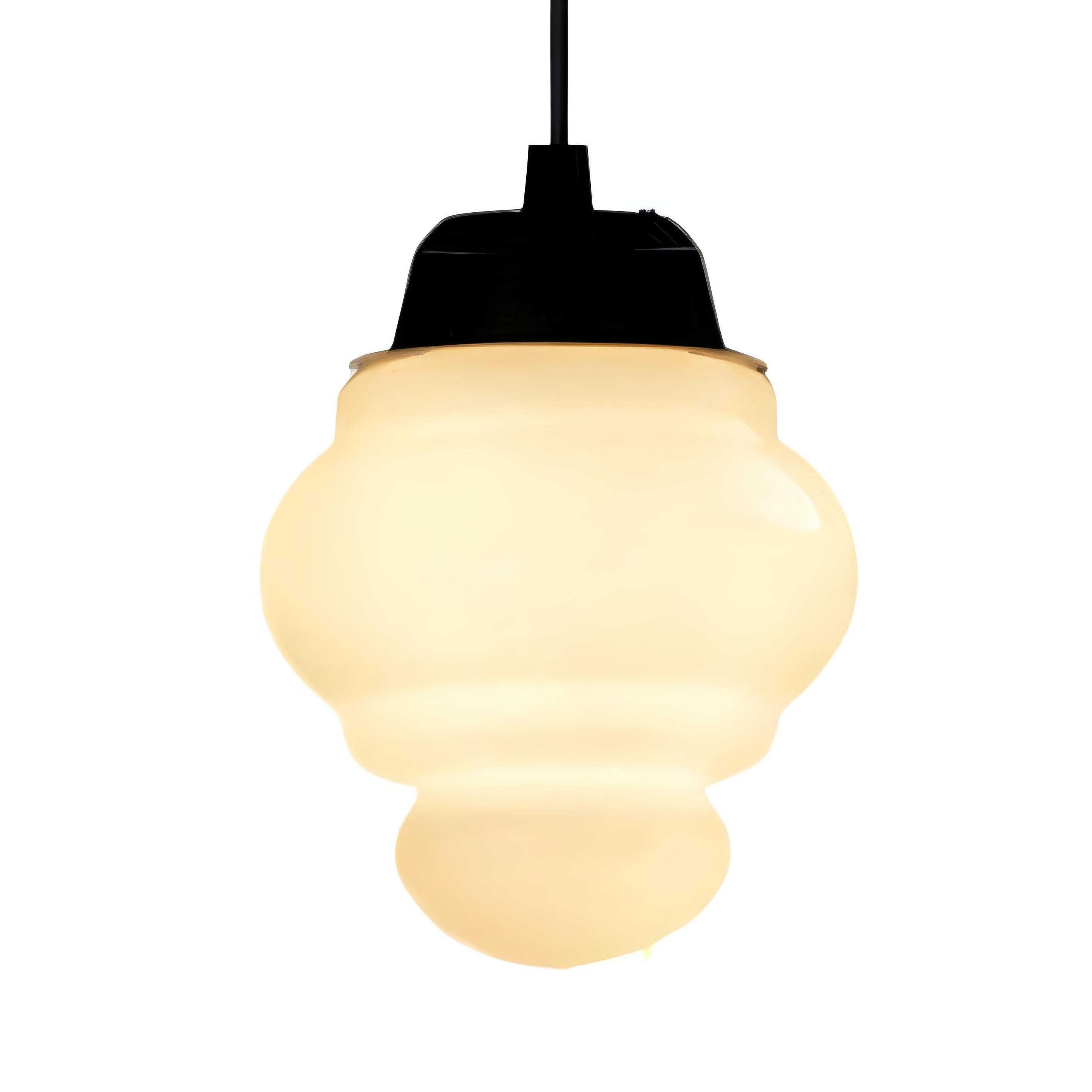 Vintage witte geometrische hanglamp van melkglas HL1022