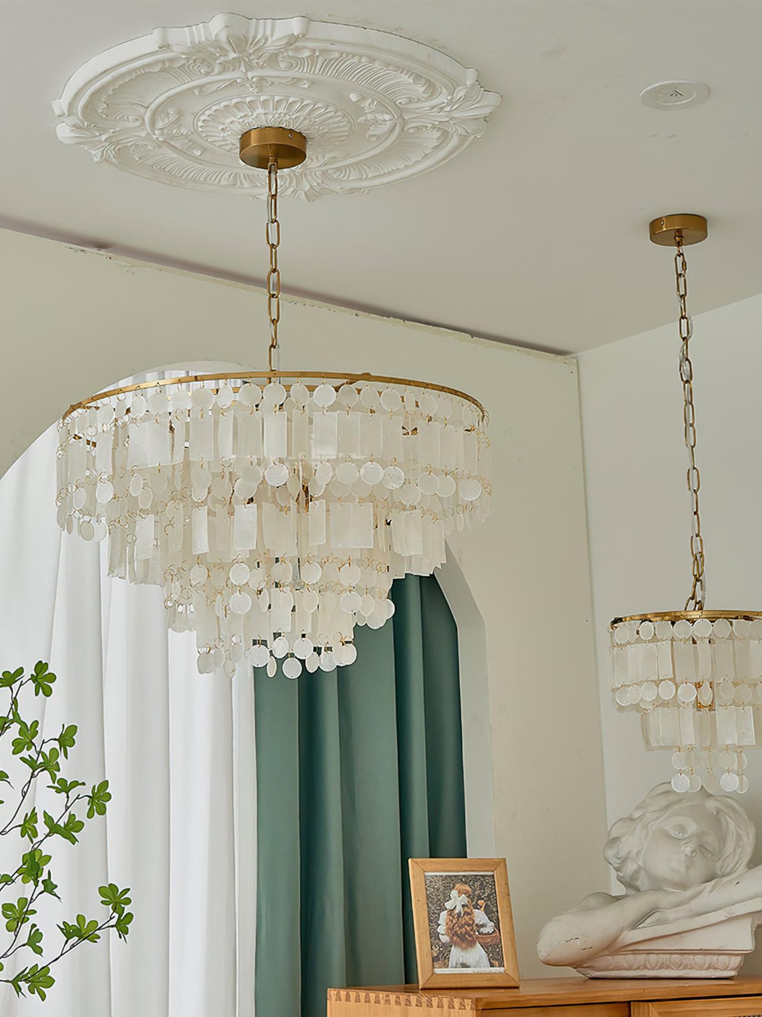 Moderne luxe meerlaagse schelpkroonluchter HL1115