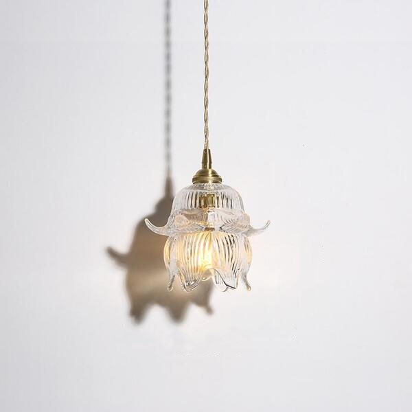 Antiek helder geribbeld glas Slaapkamer keuken hanglamp HL48