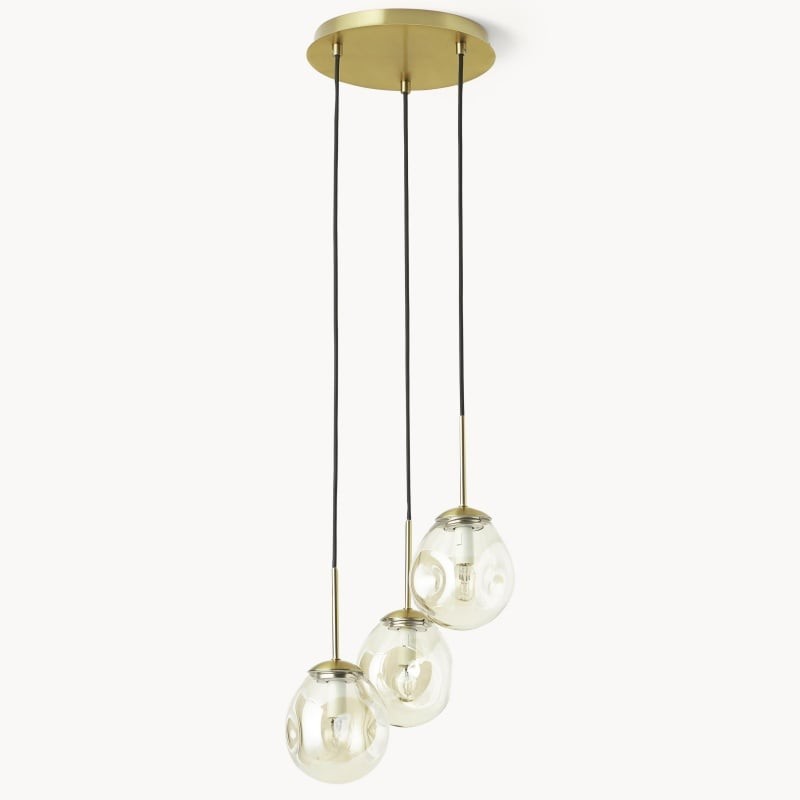 Glissora Hanglamp - Sculpturaal clusterontwerp van getint glas en metaal voor de entree HL1986