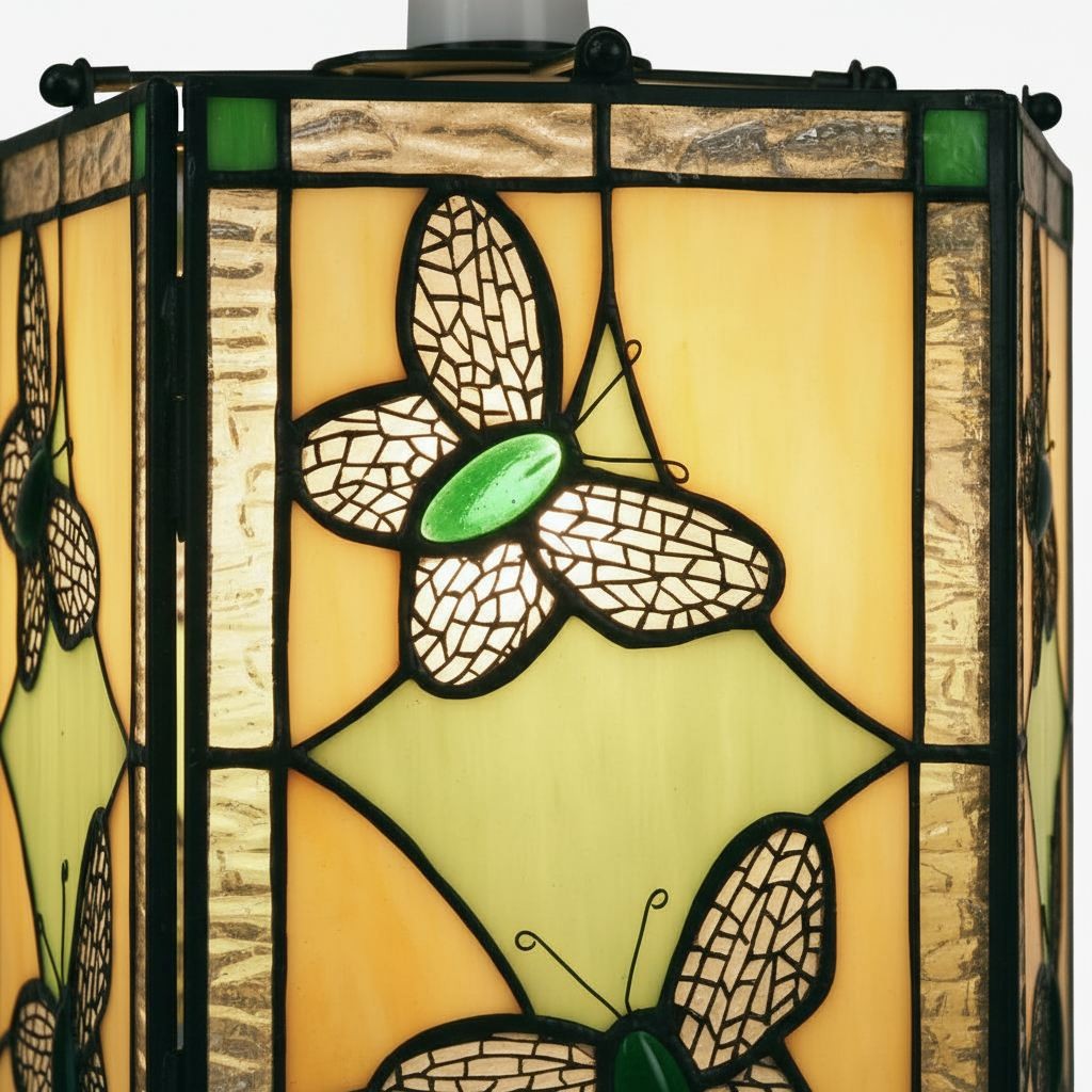 TF Butterfly Hanglamp - Artistieke hanglamp met glas-in-lood voor woonkamer of slaapkamer HL2030