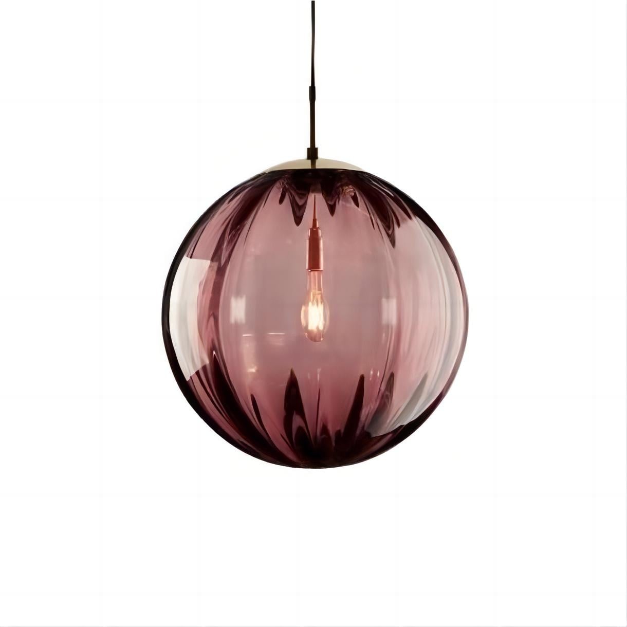 Glazen Bol Hanglamp Met Scandinavisch Waterpatroon HL260