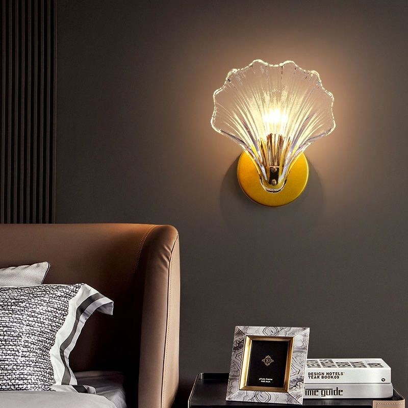 Moderne glazen design wandlamp in schelpvorm HL61