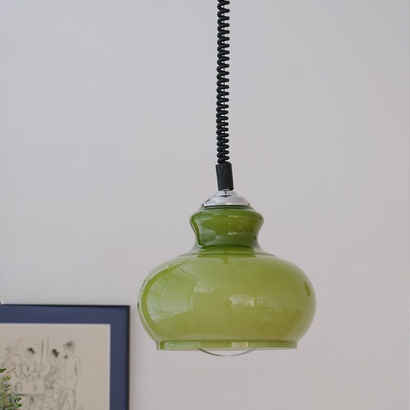Lunea Nordic verstelbare retro hanglamp van crèmekleurig glas HL3508