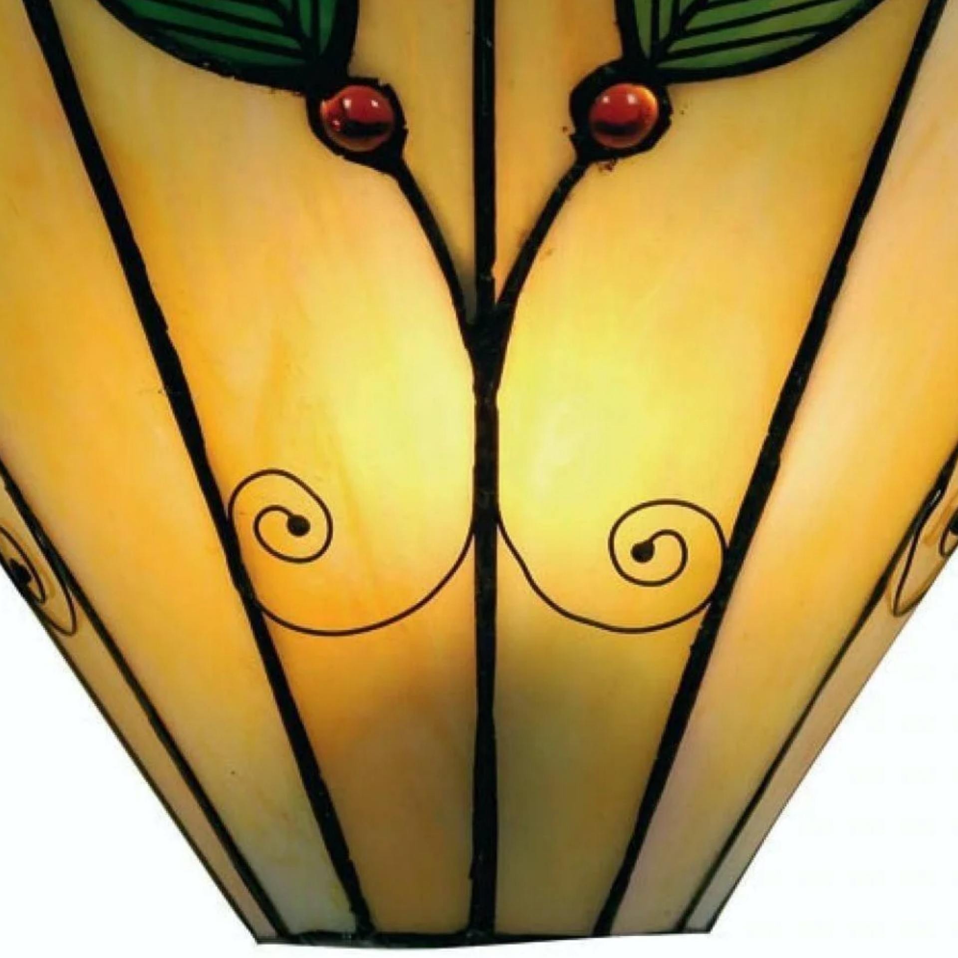 TiffStar Art Nouveau bladmotief Tiffany wandlamp - Vintage geïnspireerde accentverlichting voor hal en woonkamer HL2011