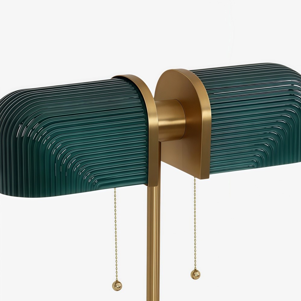 Aurebron Tafellamp met geribbeld glas - Moderne decoratieve tafellamp met metalen voet voor de woonkamer HL2486