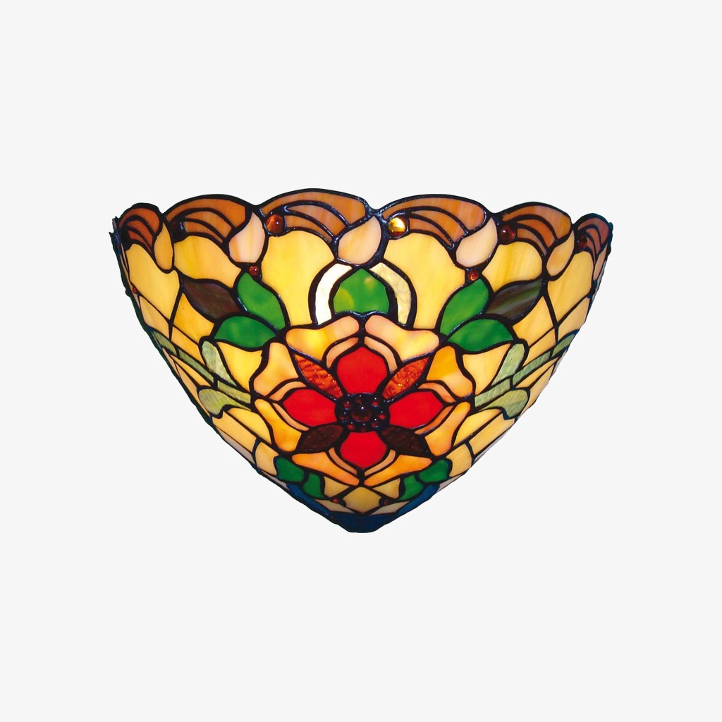 TF Angelique Vintage Glazen Wandlamp met Bloemenmotief - Elegant Glasdesign voor Slaapkamers & Gang HL2090