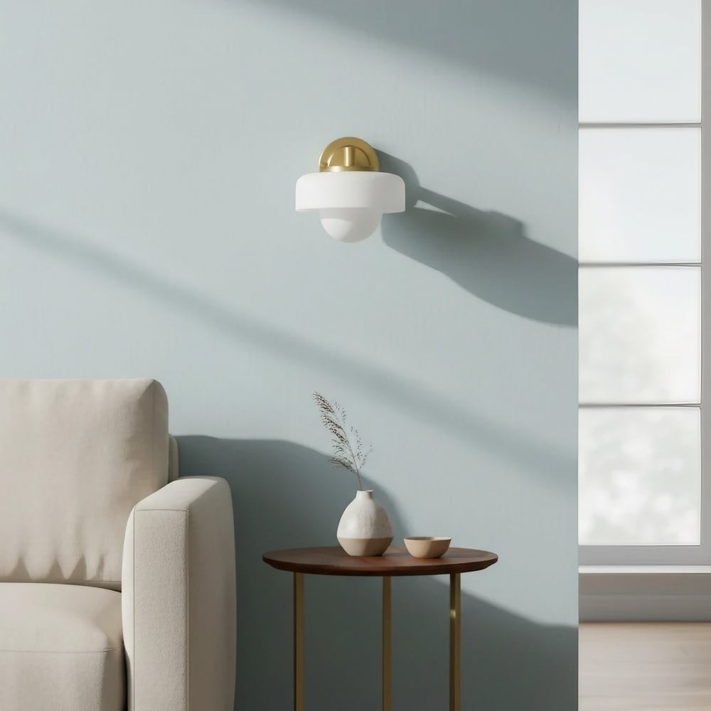 Zirvos Retro Globe Glazen Wandlamp - Elegante Wandlamp met Messingkleurige Kap voor de Gang HL2042