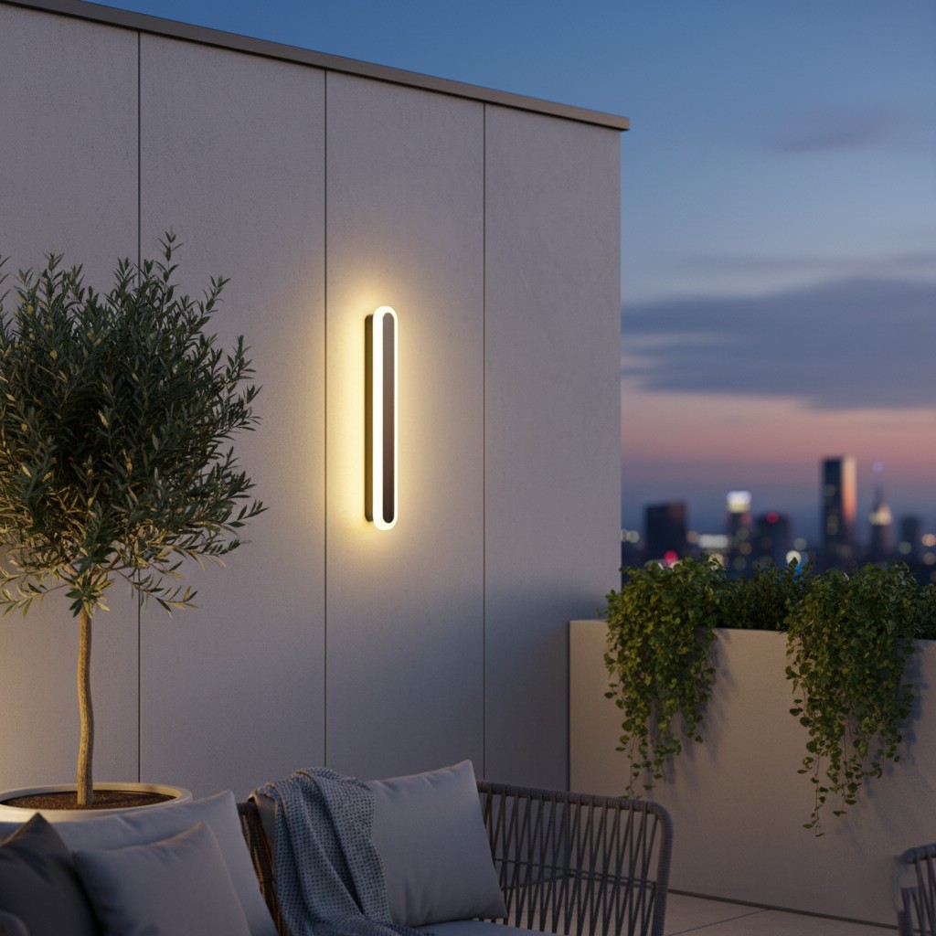 Edge Minimalistische Metalen Ovale IP65 Waterdichte Buitenwandlamp HL3428