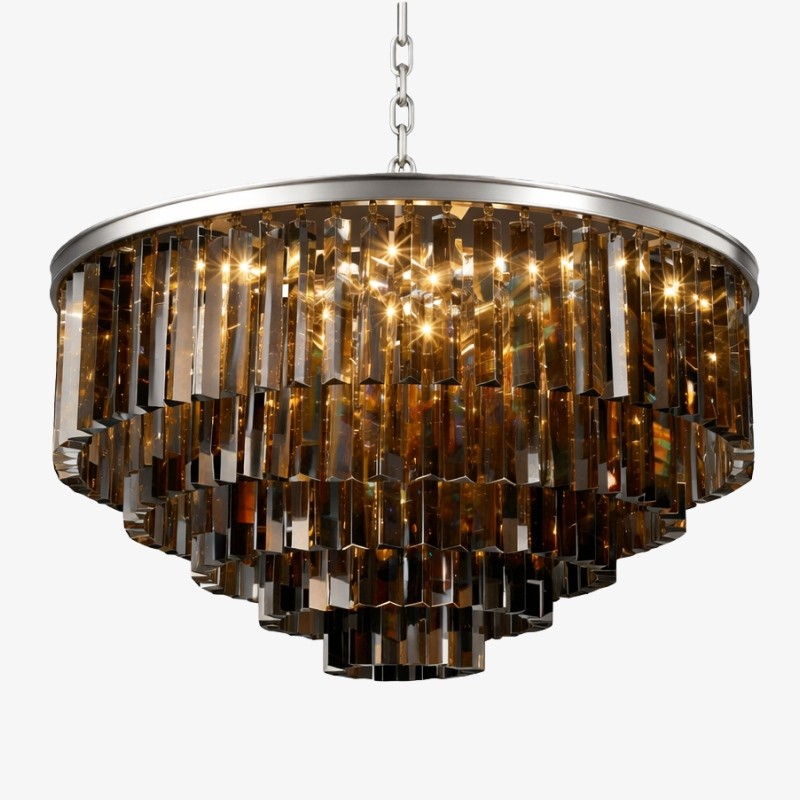 Aurevon Crystal Prism Modern Plafondkroonluchter met Metalen Frame voor Thuis en Hotel HL2298