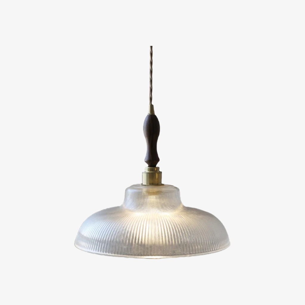 Ribilux geribbelde hanglamp - Vintage glas en metaal voor keuken en eetkamer HL2461