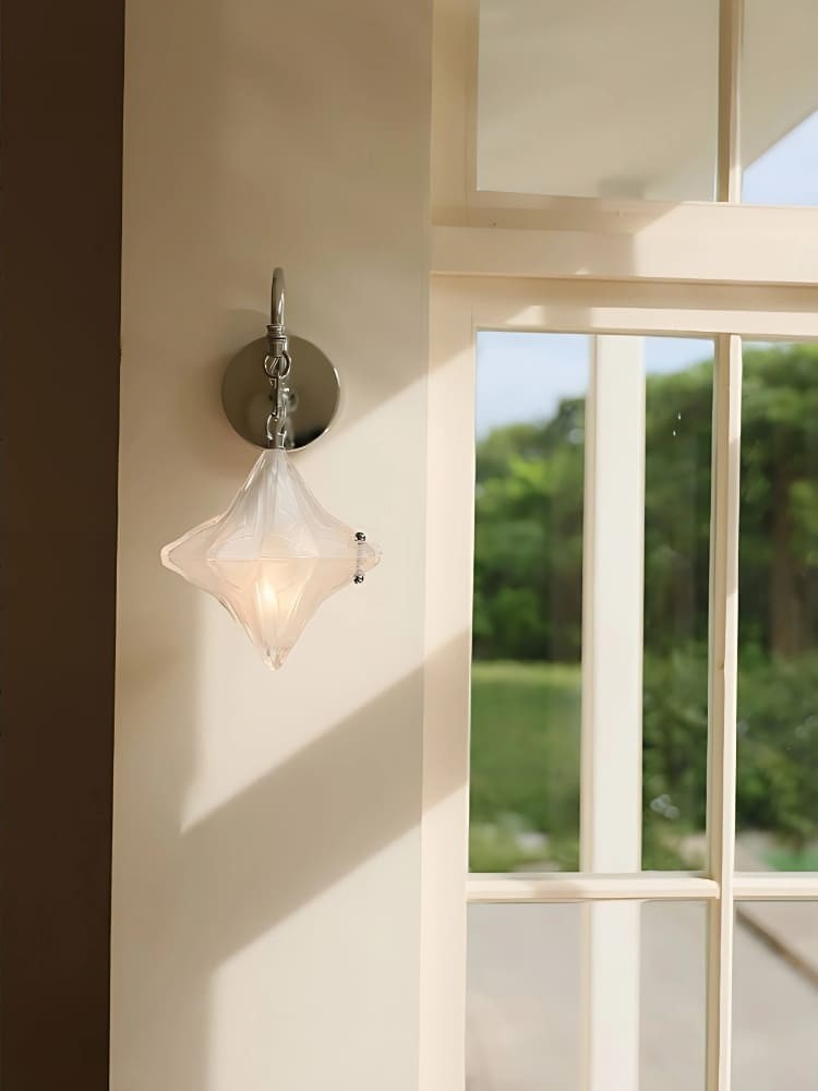 Art Deco Star Wandlamp - Matglazen Lamp voor Hal - Astris Selene HL1797