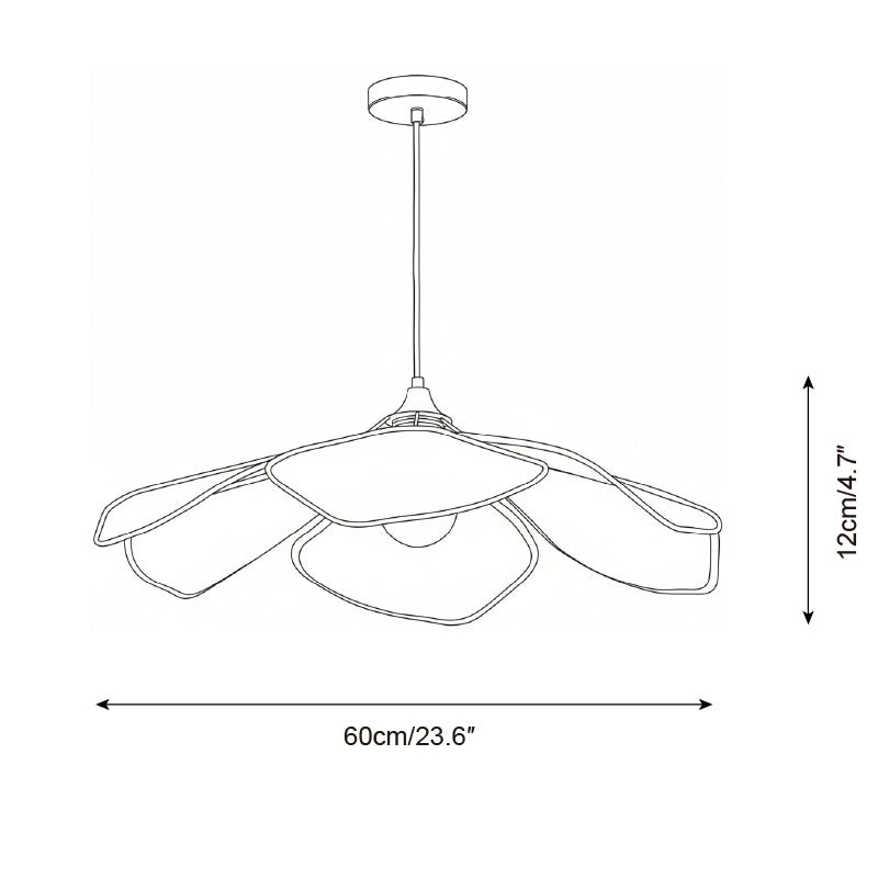 Hanglamp met raffia bloemblaadjes HL2804