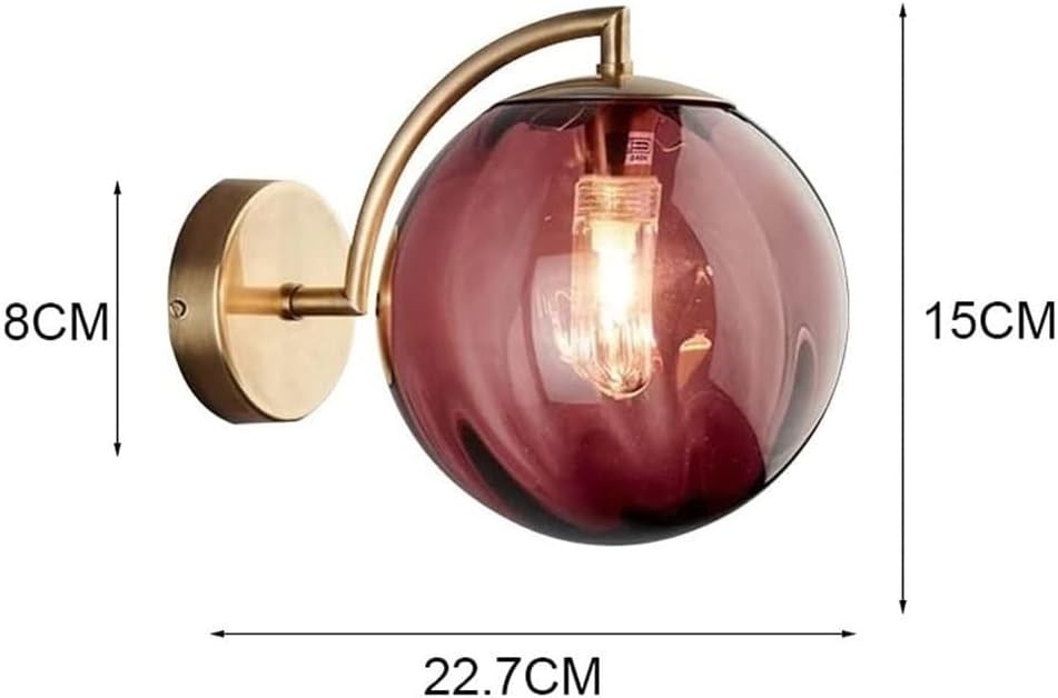 Moderne glazen veelkleurige bolvormige gouden lamppaal wandlamp HL697