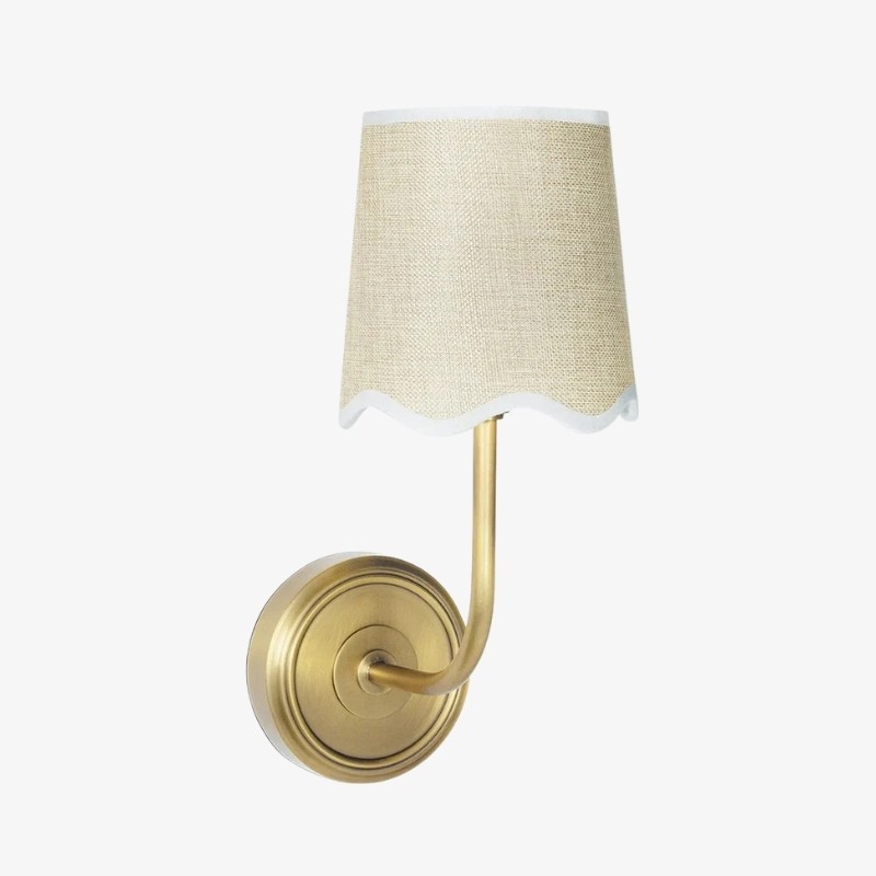 Glissum Moderne Wandlamp van Metaal en Linnen met Zachte, Gediffuseerde Kap voor Hal of Entree HL2320