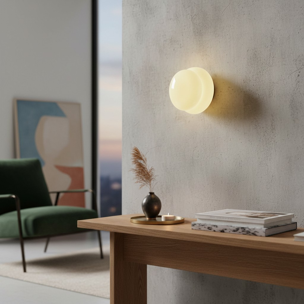 Orra Dubbellaagse Opaalglazen Wandlamp - Moderne Wandlamp voor Slaapkamer en Hal HL1783