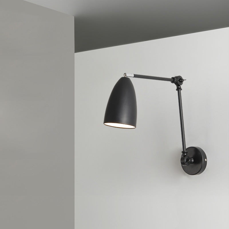 Moderne industriële intrekbare draaibare wandlamp met schommelarm van ijzer HL1108