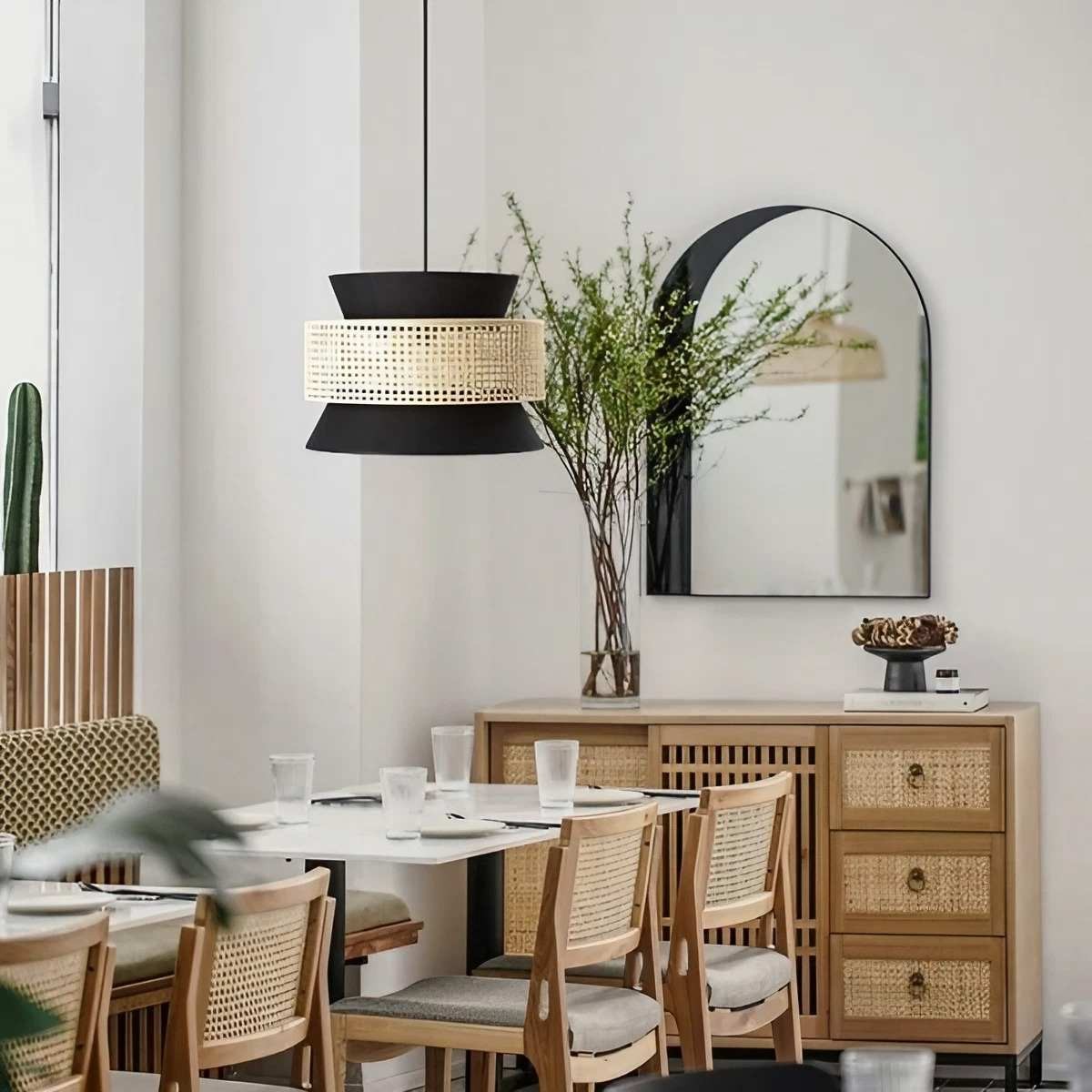 Rustieke Geribbelde Rotan Hanglamp HL03