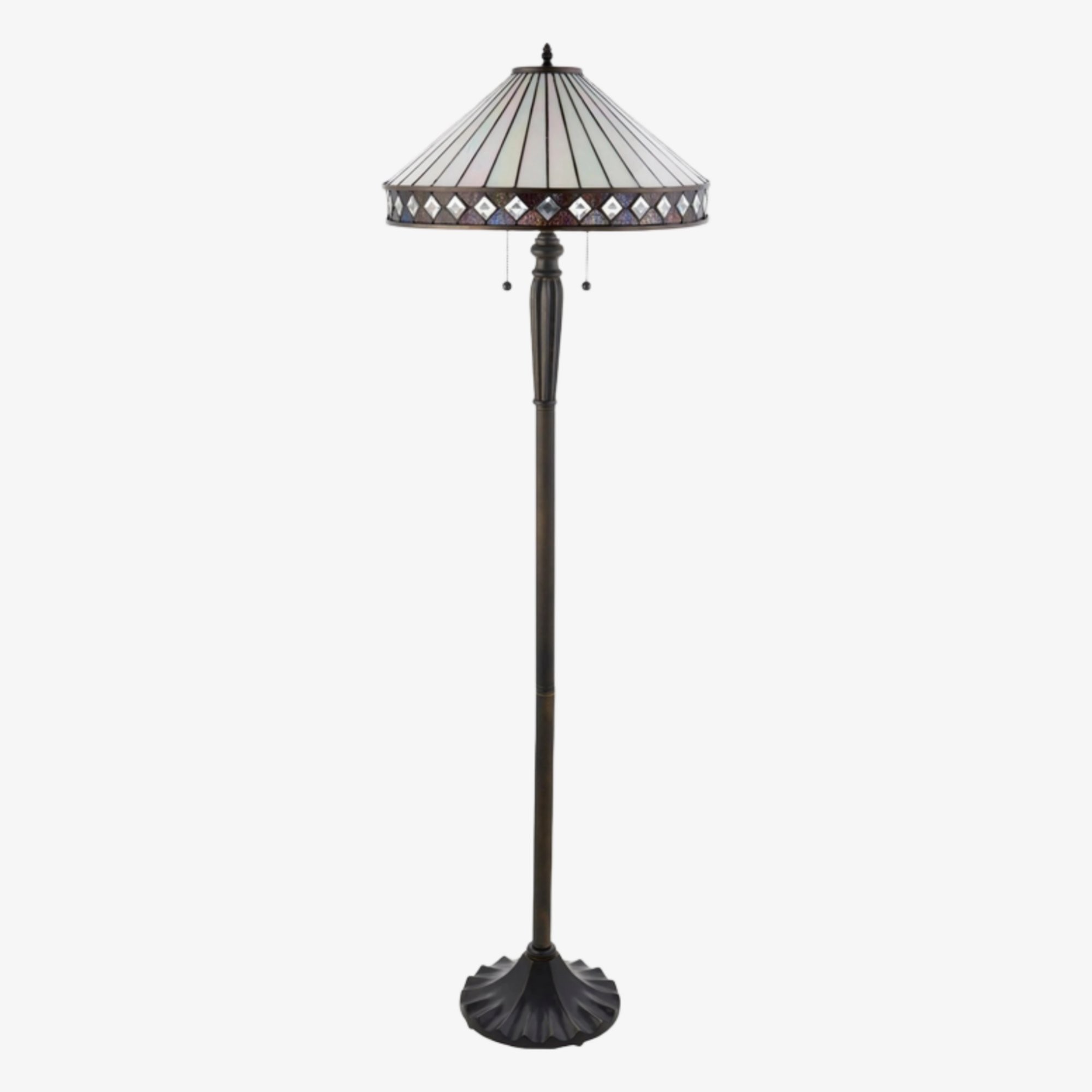 TiffStar Art Glazen Vloerlamp met Sierlijke Kap - Staande Lamp voor Woonkamers HL2138