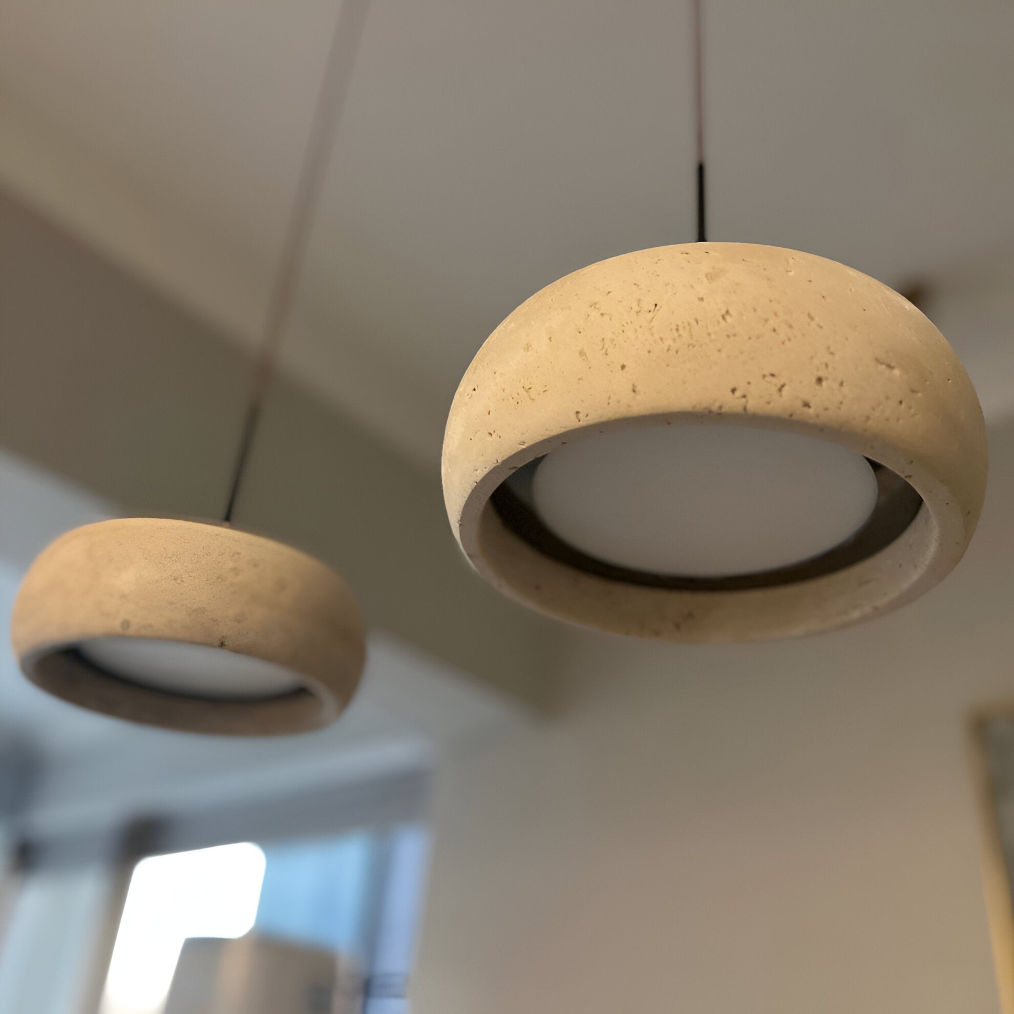 Hanglamp HL3487 in Wabi Sabi-stijl met travertijnsteen