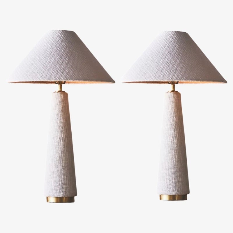 Ceruna Tafellamp met kegelvormige kap - Elegante stoffen kap voor woonkamer en hal HL1899