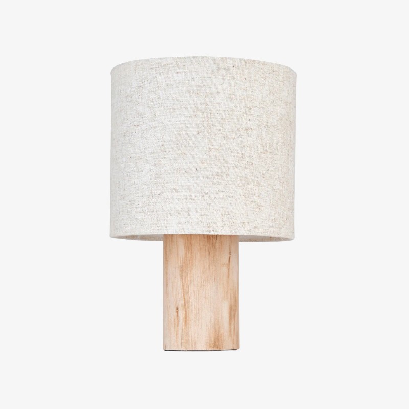 Linemora eenvoudige tafellamp met houten voet HL2182