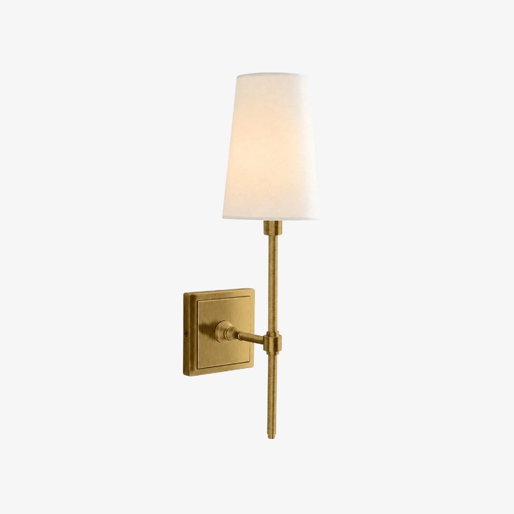 Derlina Witte Linnen Wandlamp – Retro Metalen Verlichtingsarmatuur met Meerdere Hoofden HL1433