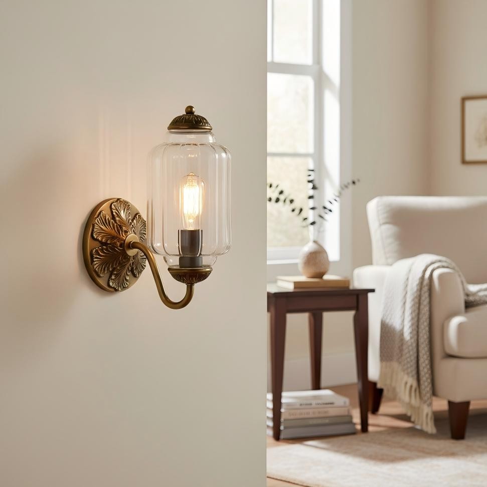 Vintage Melkglas Eloise Kandelaar Wandlamp HL844