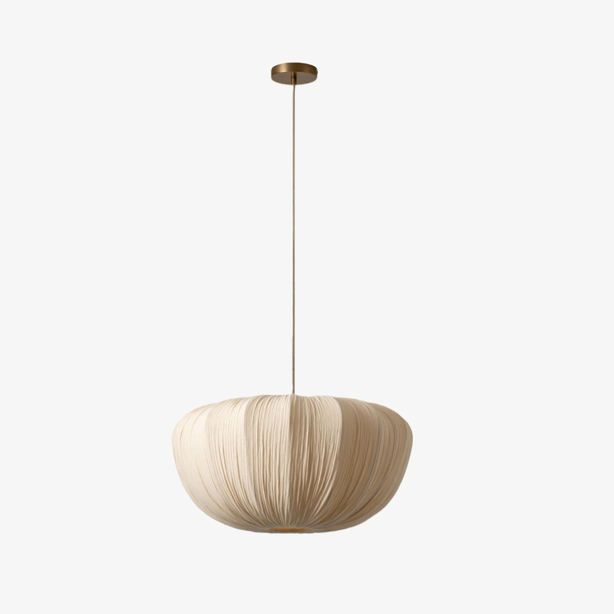 Linbron hanglamp – Moderne lamp met zachte linnen kap en gebogen frame voor de eetkamer HL2282