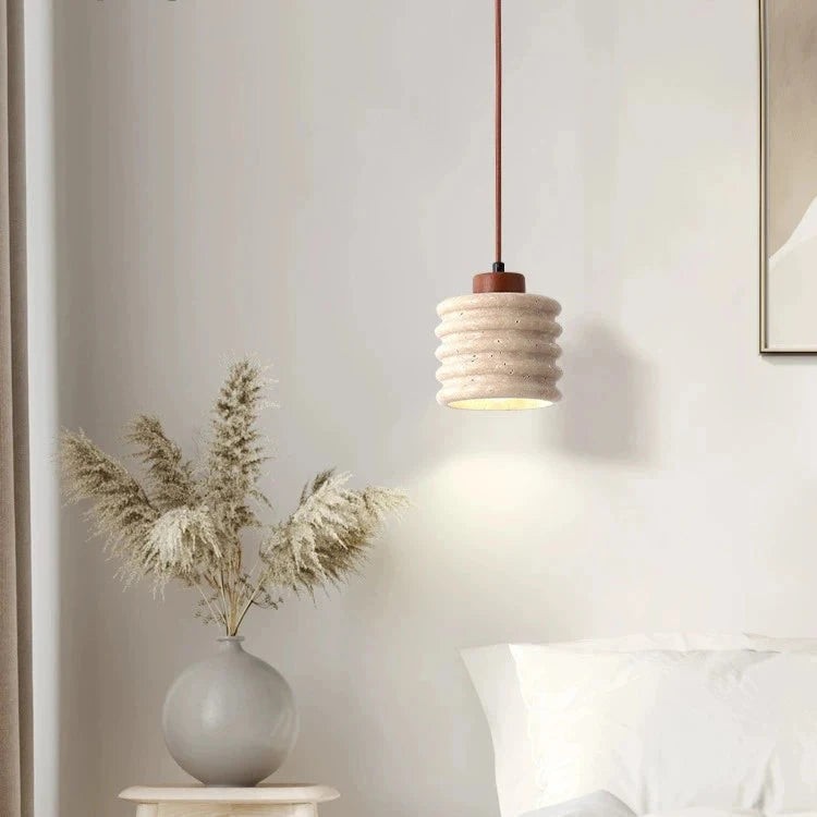 Hanglamp HL3488 van travertijn, gele grotsteen