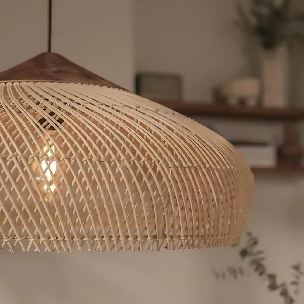 Retro Boheemse hanglamp van rotan HL3389