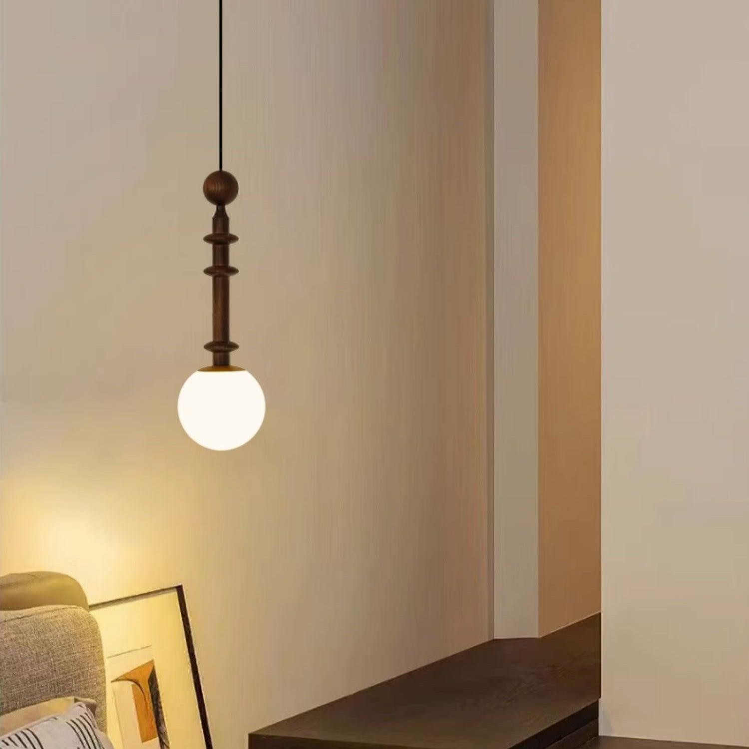 Eetkamer Houten Romeinse Kolom Hanglamp HL60