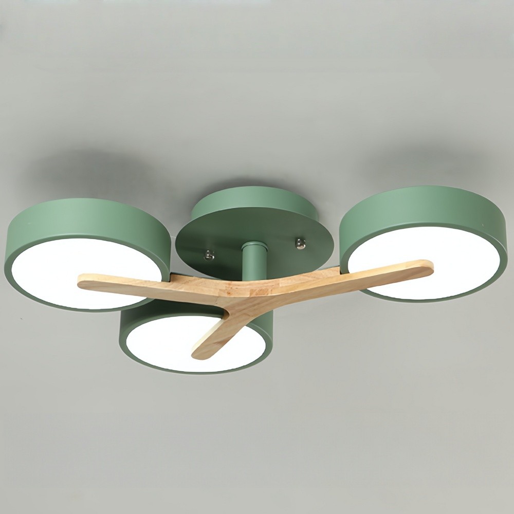 Nordic Disc Wood Plafondlamp - LED Semi-Flush Mount voor Slaapkamer HL1353