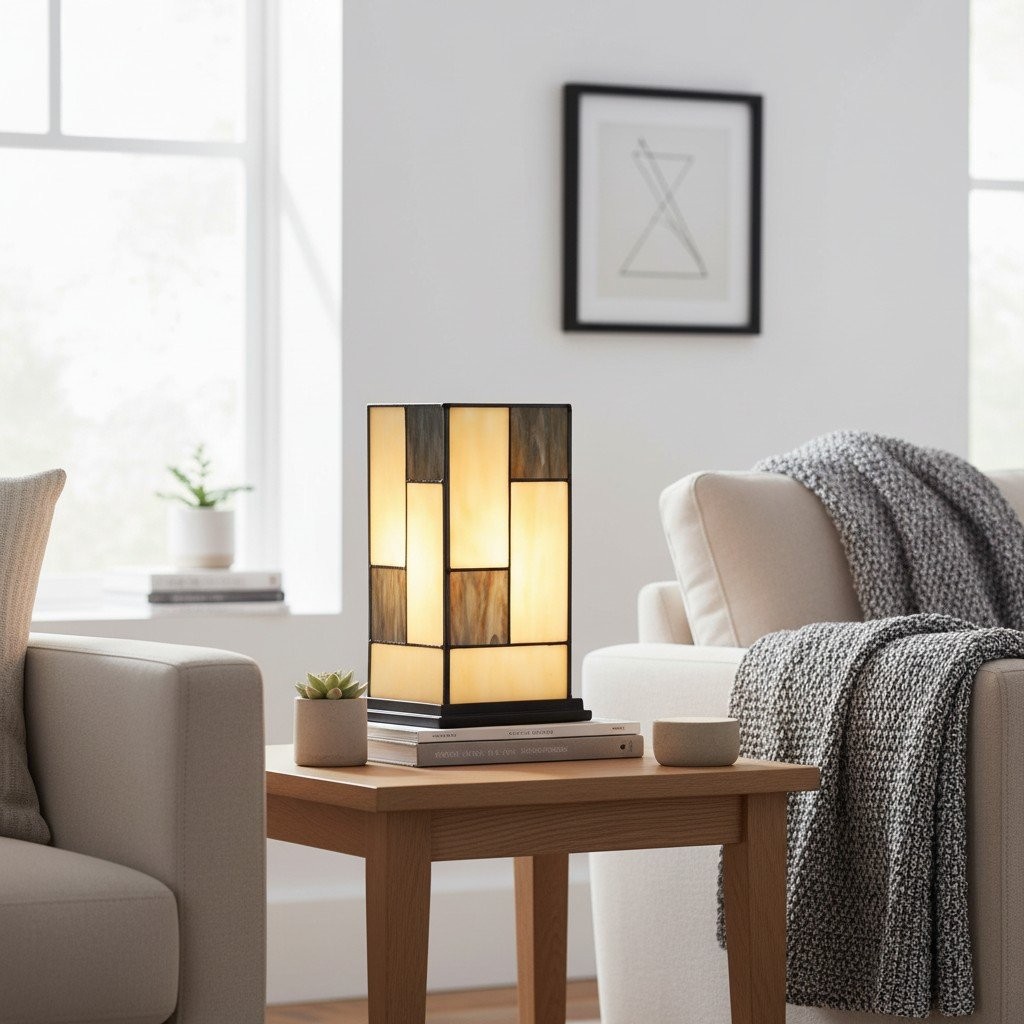 TF Manchester vierkante tafellamp - Klassiek glas voor woonkamer en slaapkamer HL2218