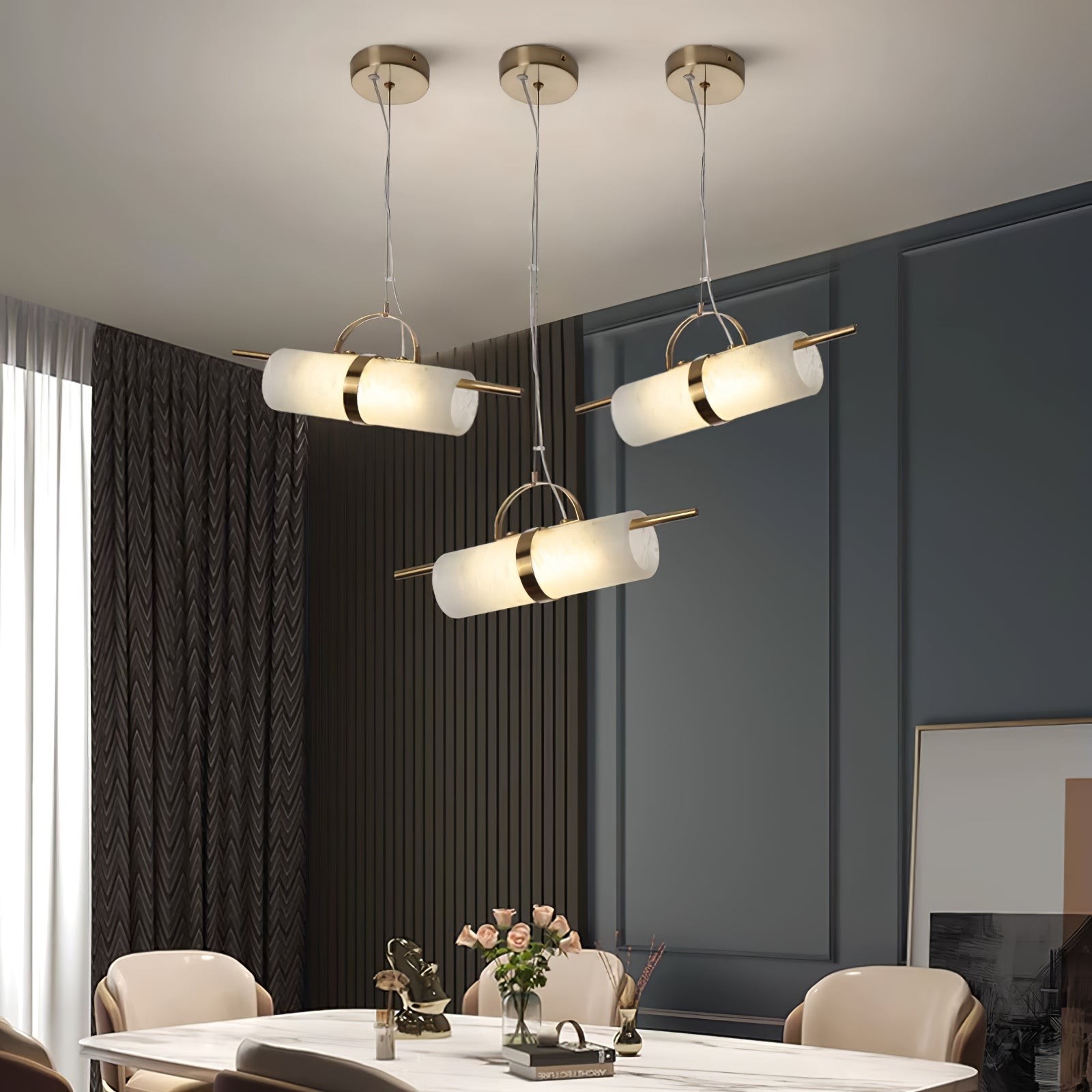 Mini cilindrische albasten hanglamp HL2974