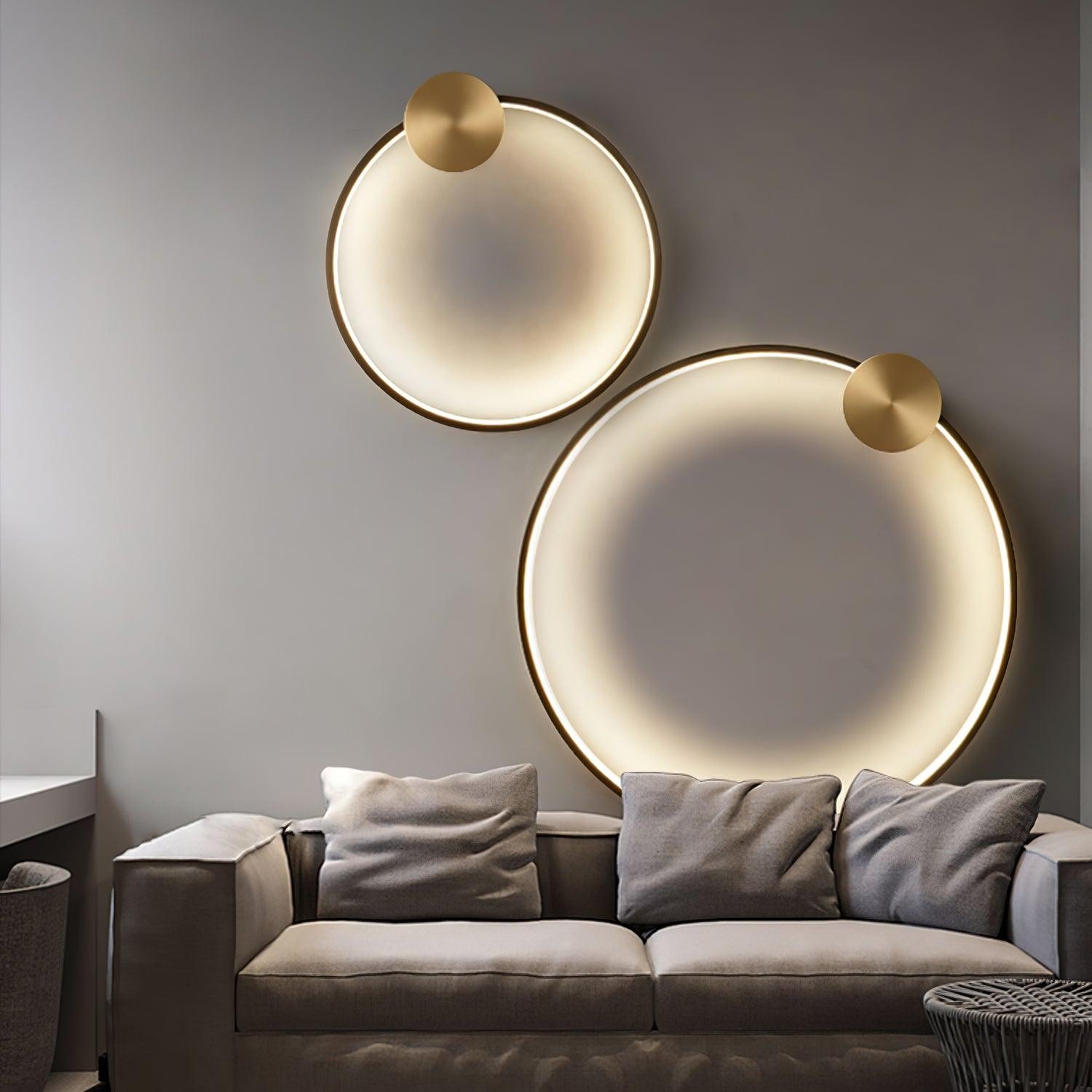 Minimalistische creatieve eenvoudige messing ronde LED-wandlamp HL776