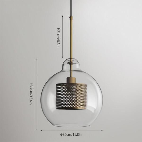 Vintage Glazen Hanglamp Industriele Woonkamer HL41