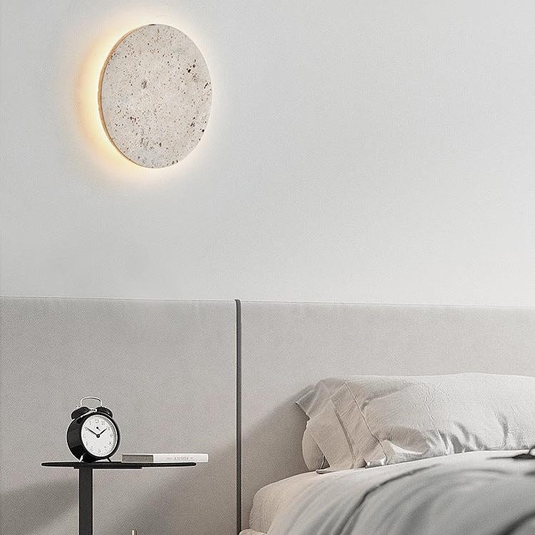 Travertijn stenen ronde wandlamp HL1270