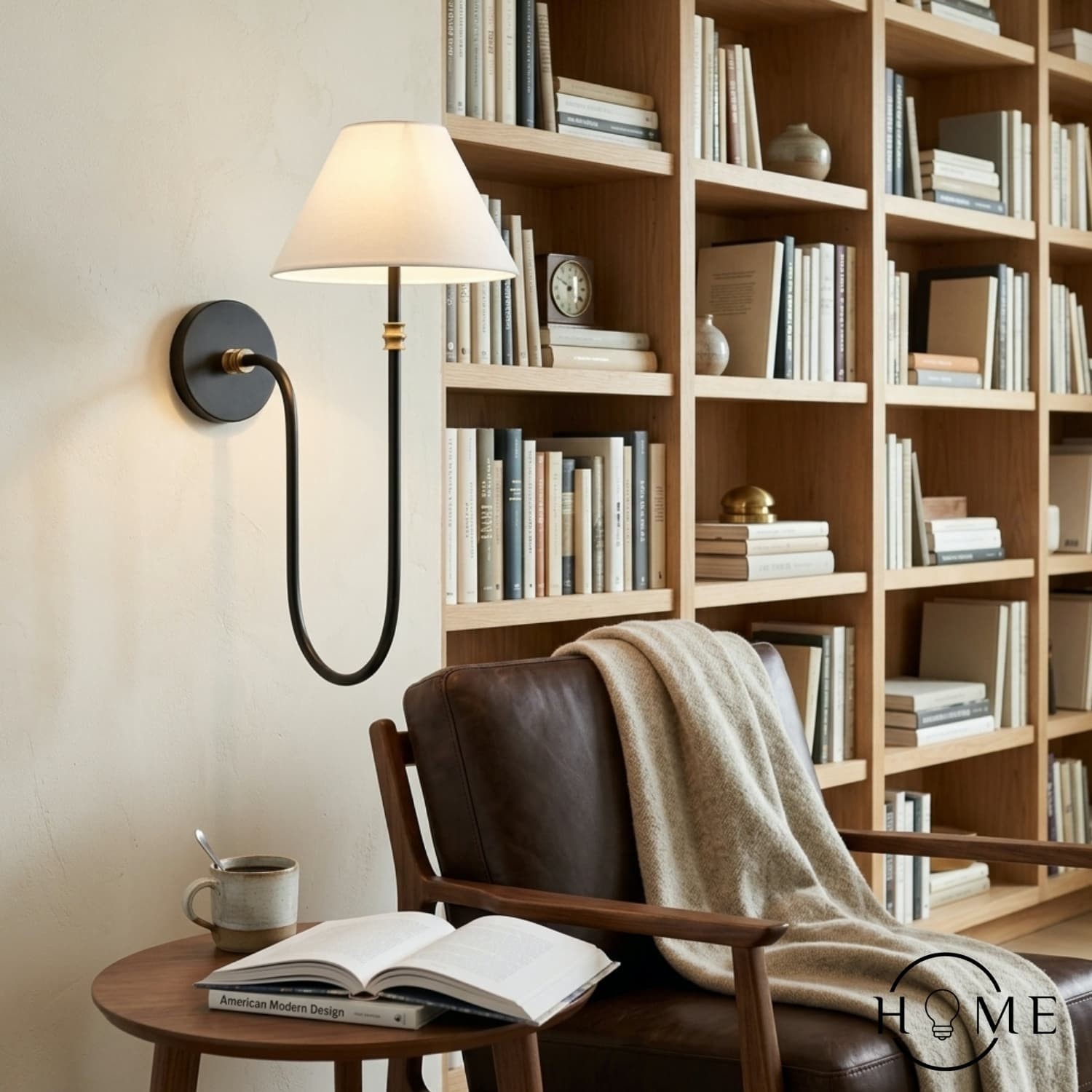 Calin Classic Wandlamp - IJzeren Wandlamp met Witte Linnen Kap HL1549