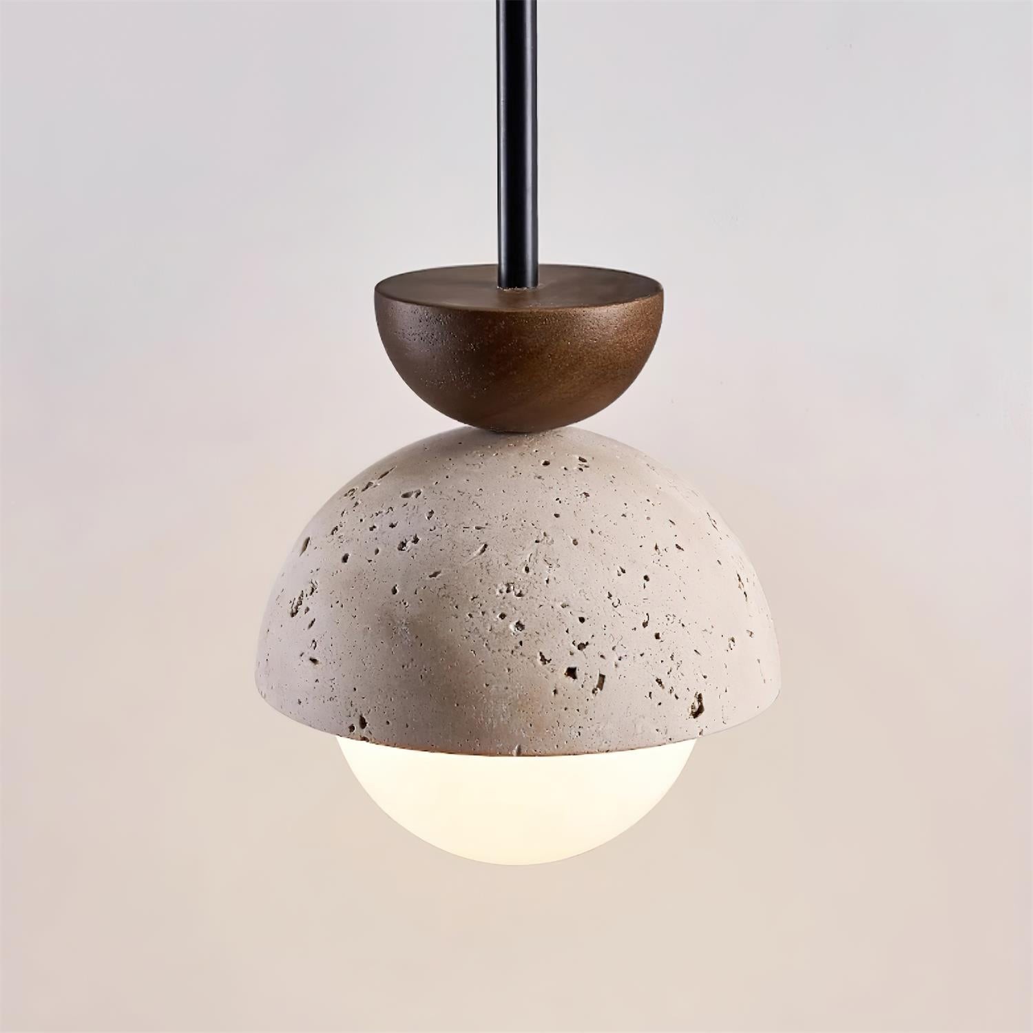 Natuurlijke stenen bolvormige hanglamp HL438